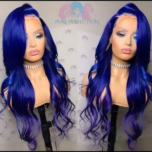 Full lace blue wig